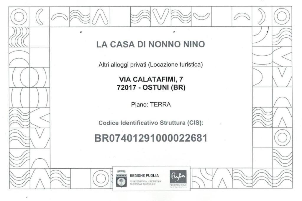 La Casa Di Nonno Nino Villa Ostuni Bagian luar foto